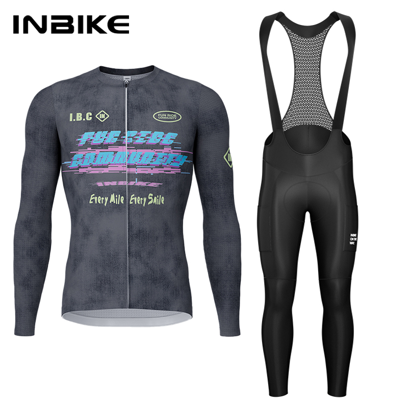 Cycling Gear Jersey - Inbike primavera outono conjunto de ciclismo